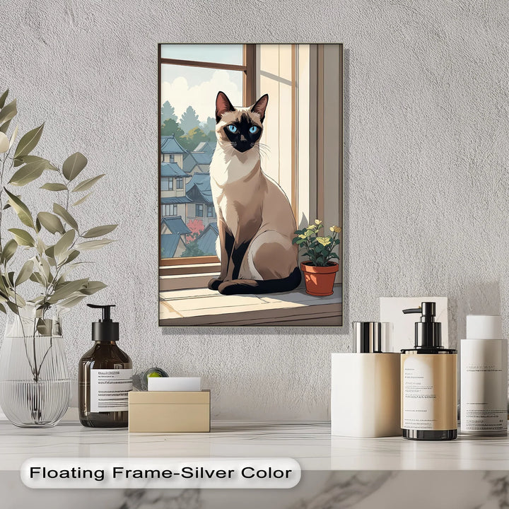 Siamese Cat in Japanese-Inspired Setting - Cat Canvas Print - MyPhotoStation