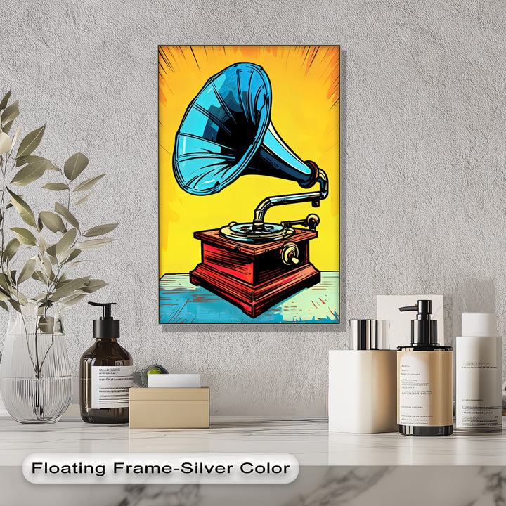 Vinyl Echo – Pop Art Gramophone Canvas Print