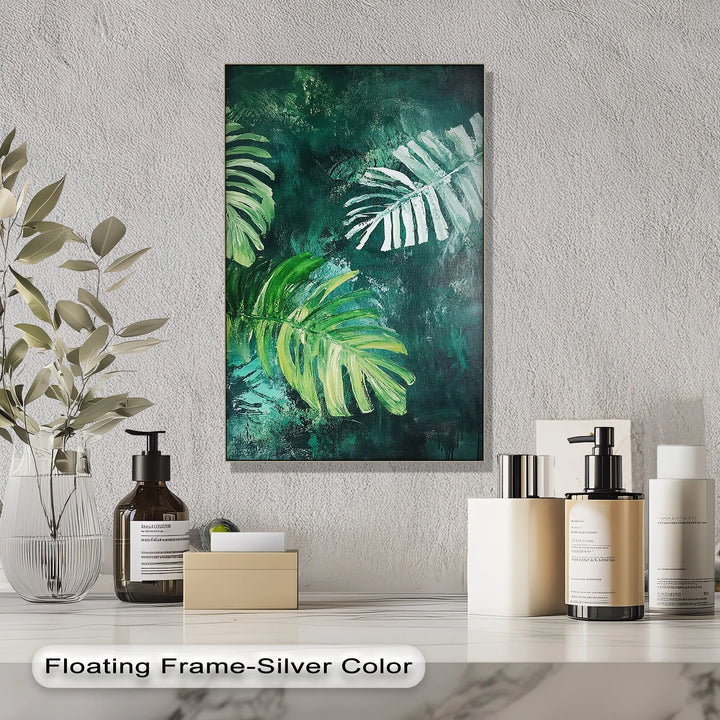 Tropical Monstera Brushstrokes – Lush Leaf Canvas Print - MyPhotoStation