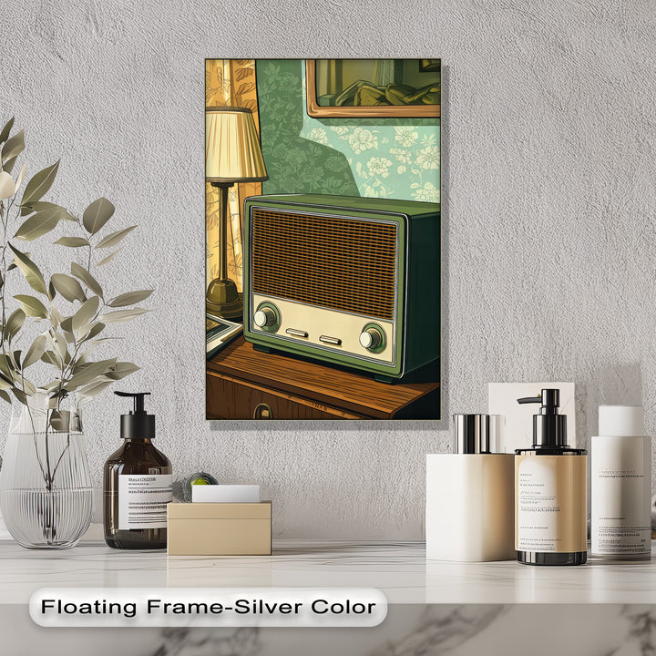 Olive Nostalgia – Vintage Radio Still Life Canvas Print