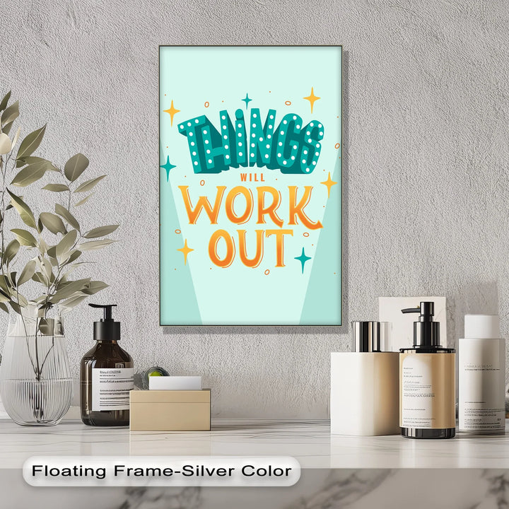 Turquoise and Orange Lettering Inspirational Wall Decor

