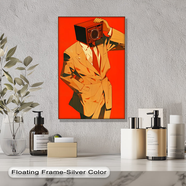 Analog Persona – Radio Head Man in Suit Canvas Print