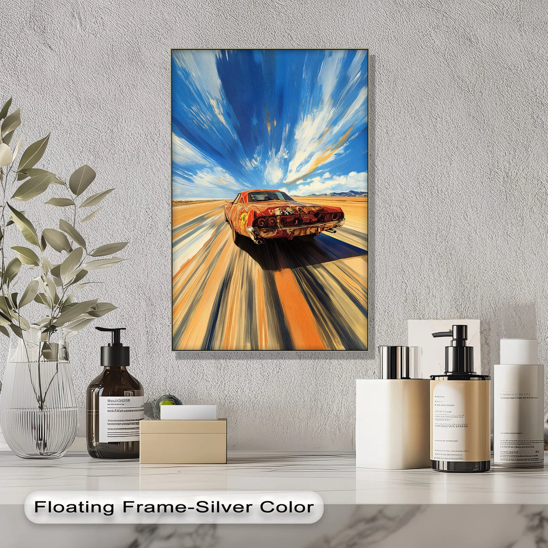 Blazing Speed on Desert Highway – Car Canvas Print - MyPhotoStation