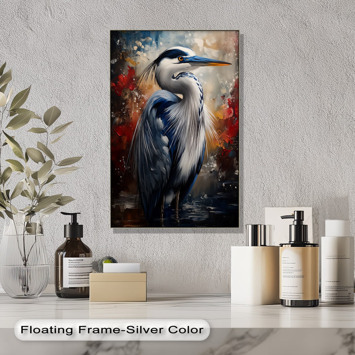 Regal Blue Heron – Majestic Bird Portrait Canvas Print