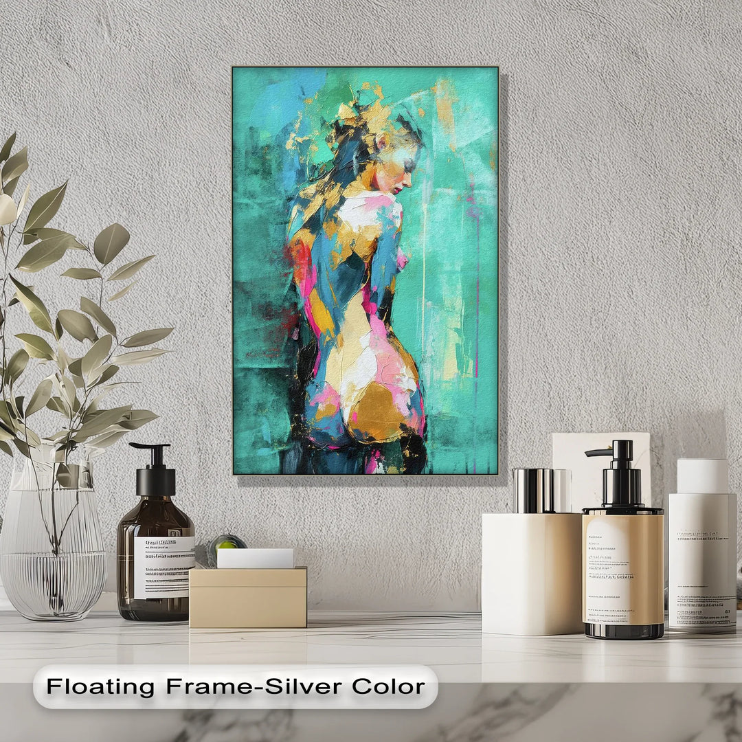 Aqua Serenity – Abstract Female Nude Canvas Print - MyPhotoStation
