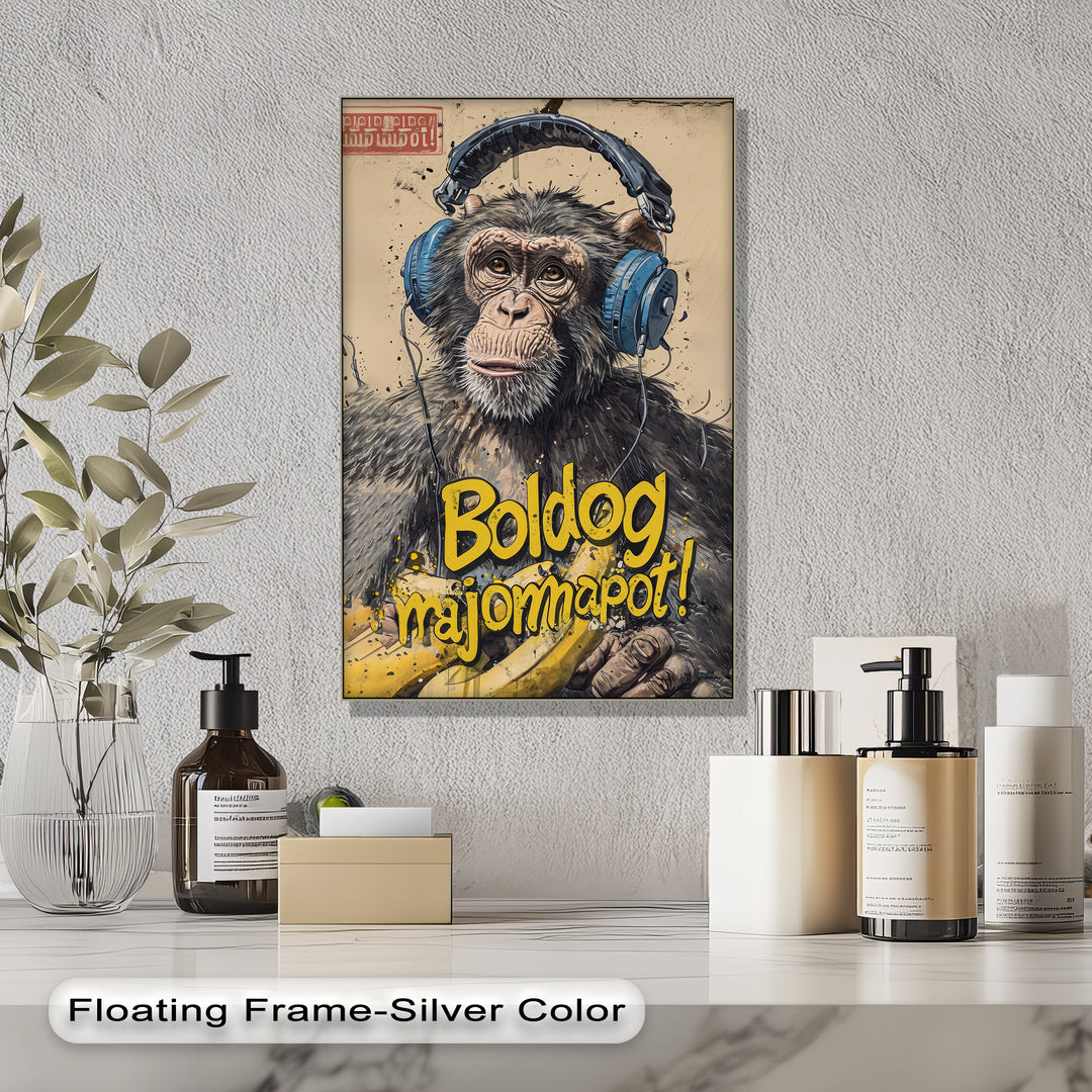 Winterliche Ruhe – Japanische Frau im blauen Kimono, Leinwanddruck | Gerahmtes Kunstwerk