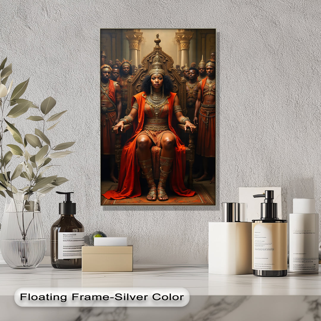 African Queen Canvas Wall Art – Regal Tribal Royalty Painting | Framed Art