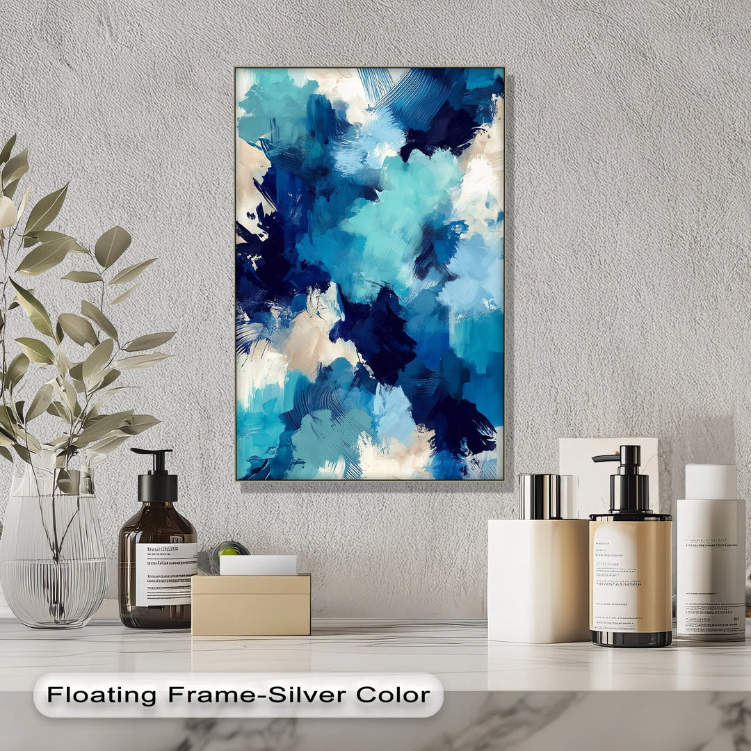Cobalt Drift – Bold Blue Abstract Brushwork Blue Canvas Prints - MyPhotoStation
