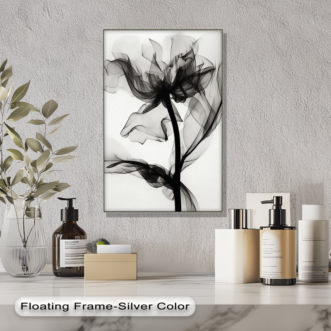 Winterliche Ruhe – Japanische Frau im blauen Kimono, Leinwanddruck | Gerahmtes Kunstwerk