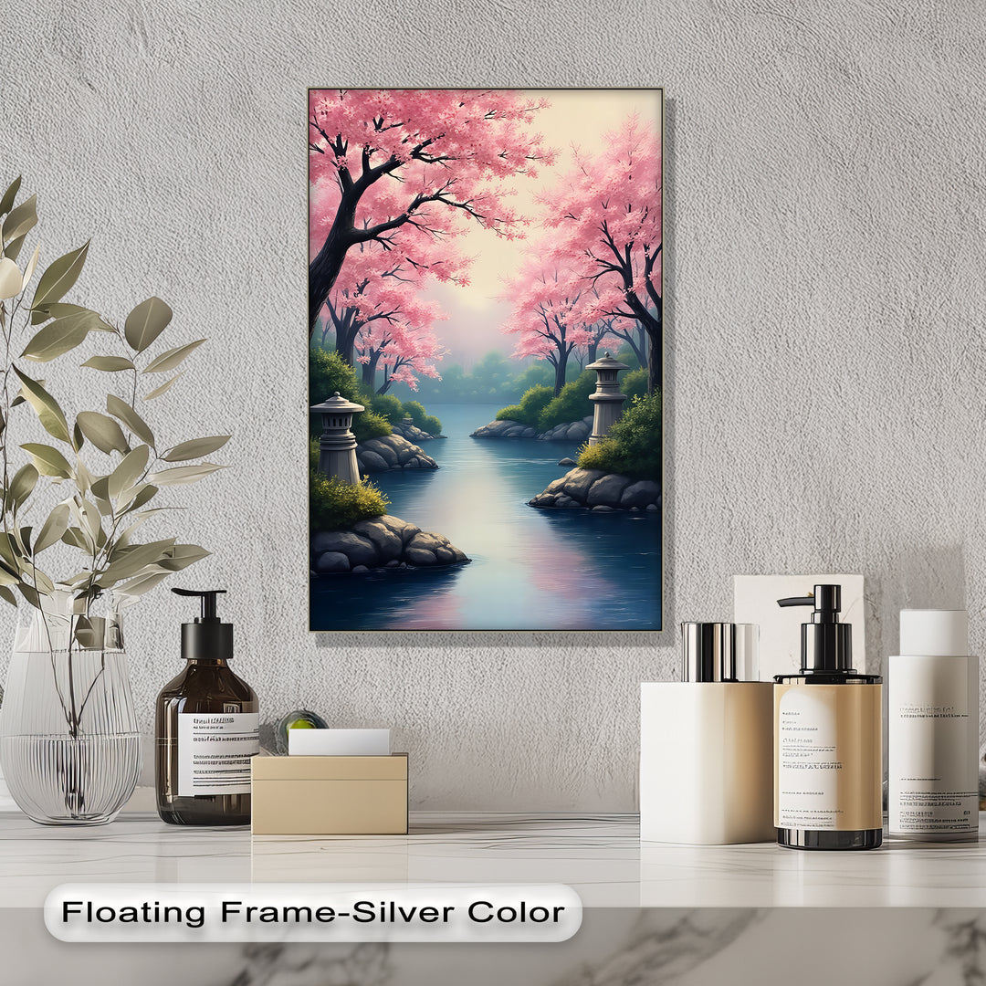 Cherry Blossom - Landscape Canvas Wall Art | Bedroom Wall Art