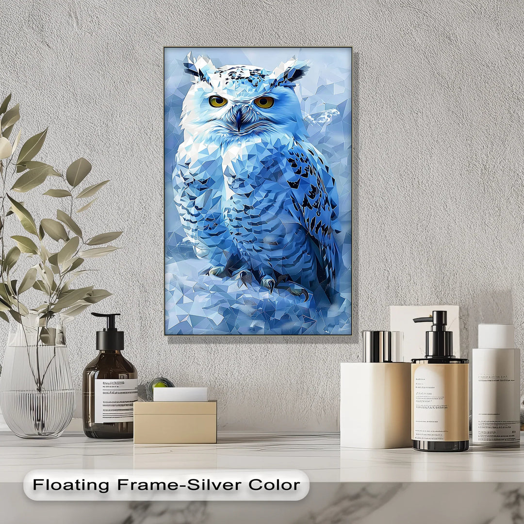 Arctic Majesty – Faceted Blue Owl Portrait Canvas Prints - MyPhotoStation
