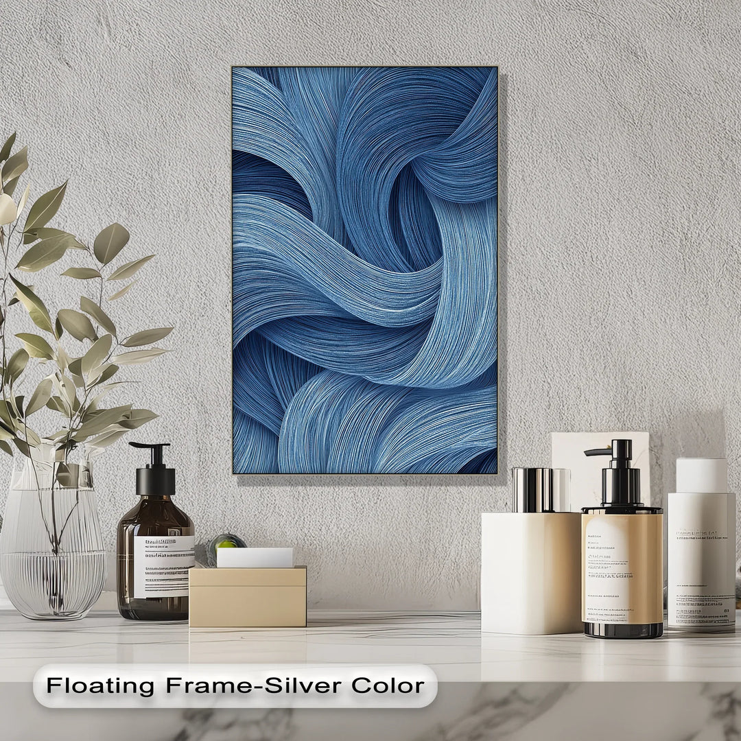 Oceanic Flow – Textured Blue Abstract Canvas Print - MyPhotoStation