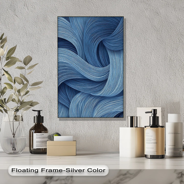 Oceanic Flow – Textured Blue Abstract Canvas Print - MyPhotoStation