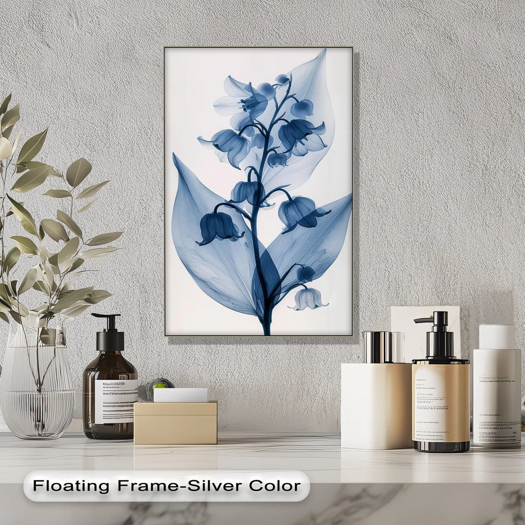 Translucent Lily Elegance – X-Ray Floral Study Blue Canvas Prints - MyPhotoStation