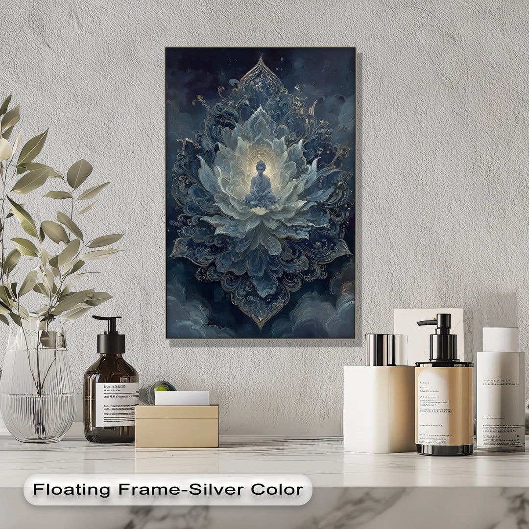 Celestial Lotus Enlightenment – Mystical Buddha Meditation Canvas Print - MyPhotoStation