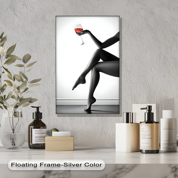 Red Elegance – Feminine Form with Wine Glass Canvas Print - MyPhotoStation