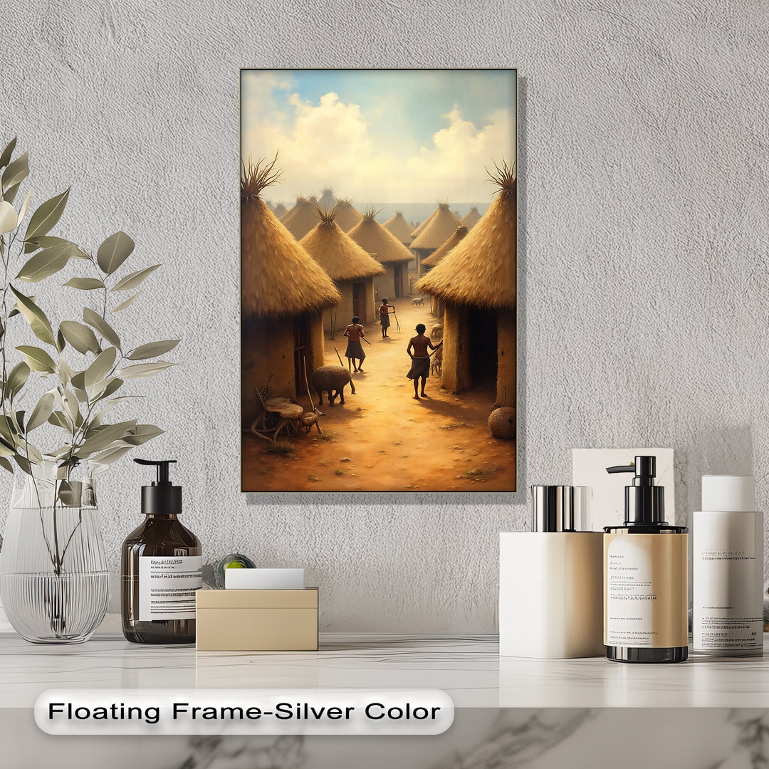 African Village Life – Traditional Tribal Canvas Wall Art | Artwork Canvas