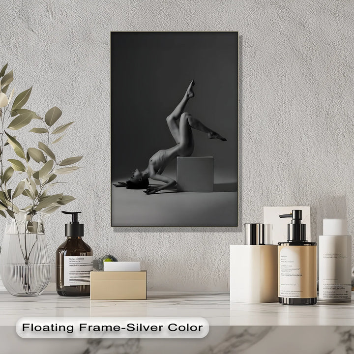 Monochrome Poise – Minimalist Nude Figure Canvas Print - MyPhotoStation