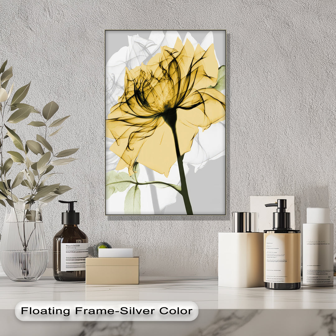 Winterliche Ruhe – Japanische Frau im blauen Kimono, Leinwanddruck | Gerahmtes Kunstwerk