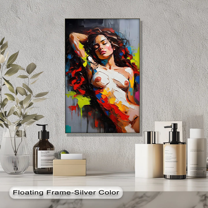 Ecstasy in Color – Abstract Nude Reclining Woman Canvas Print - MyPhotoStation