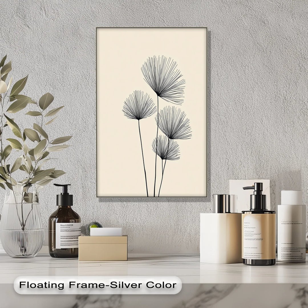 Elegant Line Art Botanicals – Minimalist Floral Canvas Print - MyPhotoStation