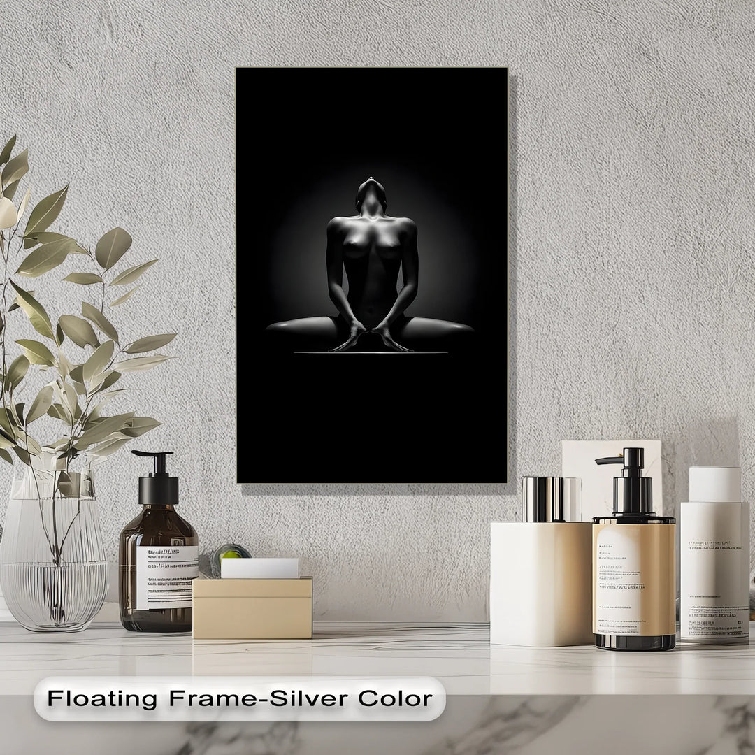 Sculpted Shadow – Black and White Female Form Canvas Print - MyPhotoStation