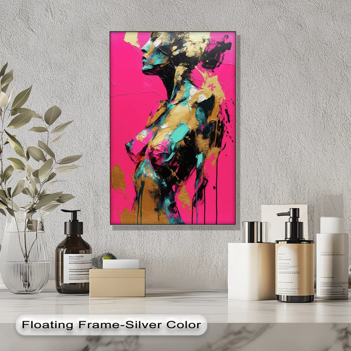 Electric Muse – Bold Abstract Female Figure Canvas Print - MyPhotoStation