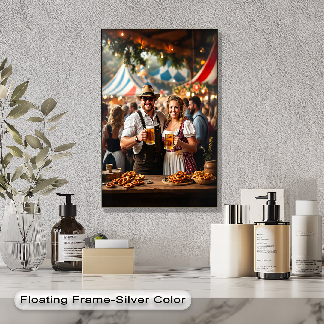 Bavarian Spirit – Oktoberfest Beer and Pretzel Canvas Wall Art | Canvas Art