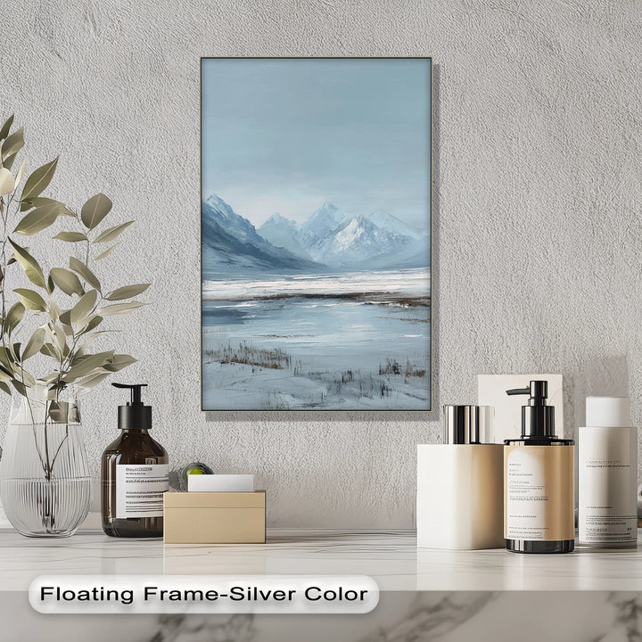 Silent Peaks – Snowy Mountain Landscape in Cool Blues Canvas Print - MyPhotoStation