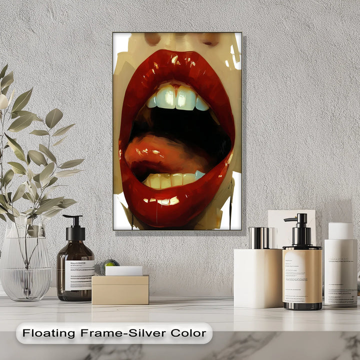 Crimson Seduction – Glossy Lips Canvas Print - MyPhotoStation