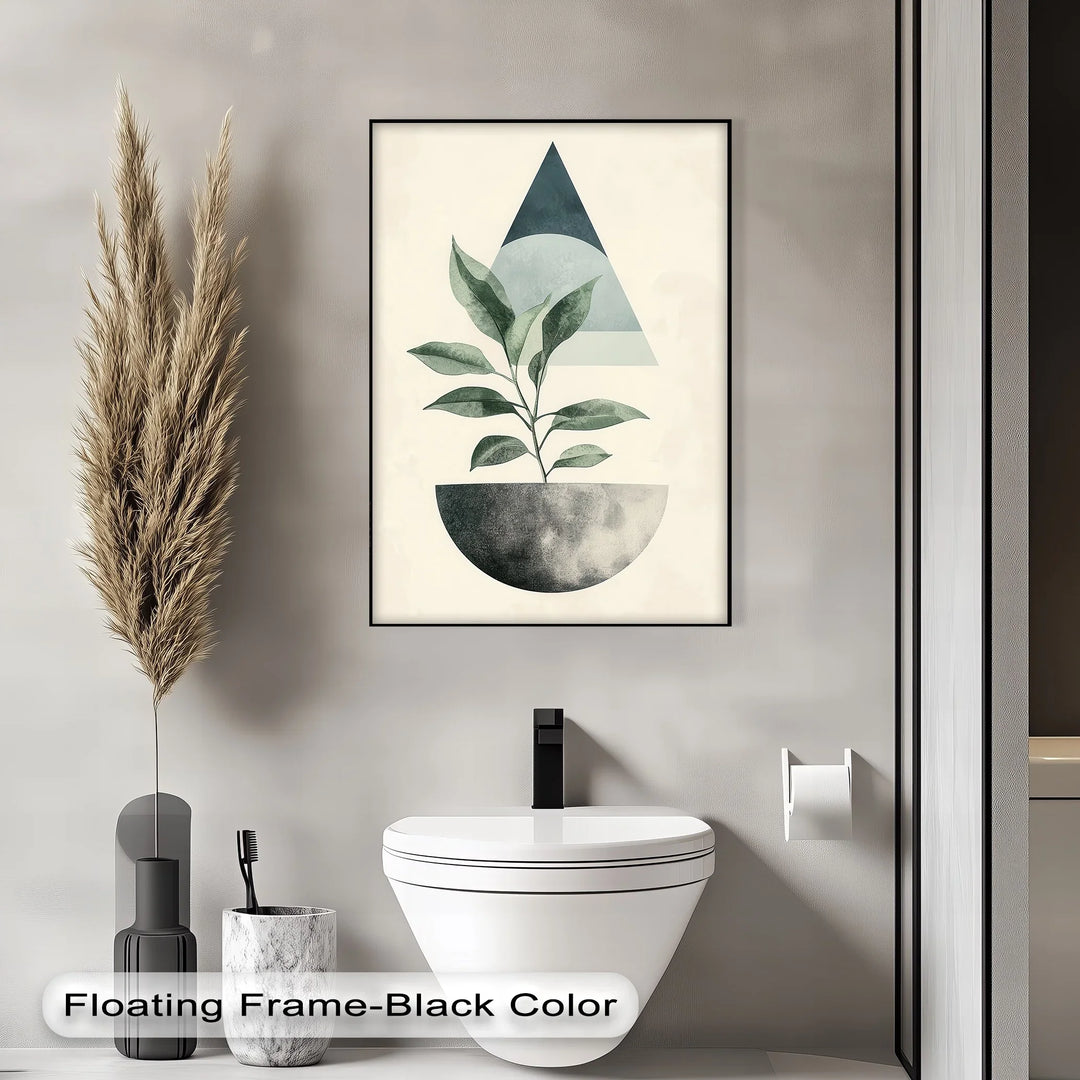 Modern Harmony – Geometric Plant Abstract Canvas Print - MyPhotoStation