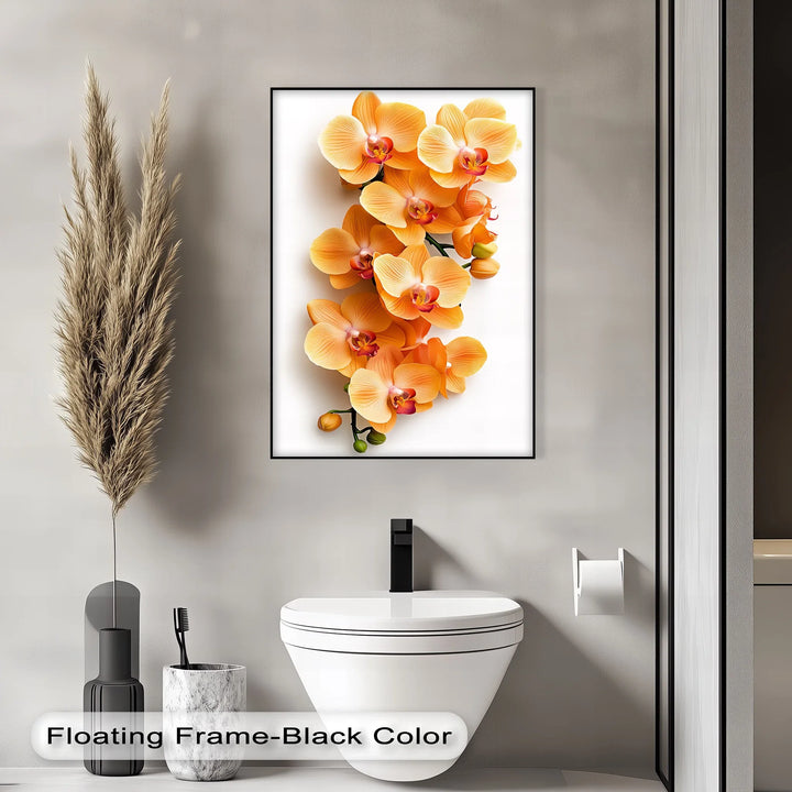 Golden Orchid Radiance – Orange Phalaenopsis Floral Canvas Print - MyPhotoStation