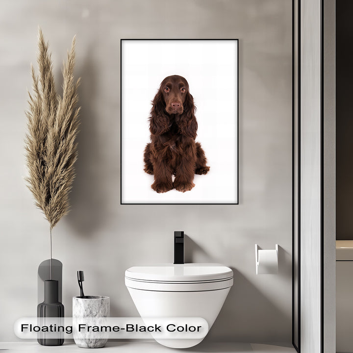 Chocolate Spaniel Portrait – Realistic Dog Canvas Print