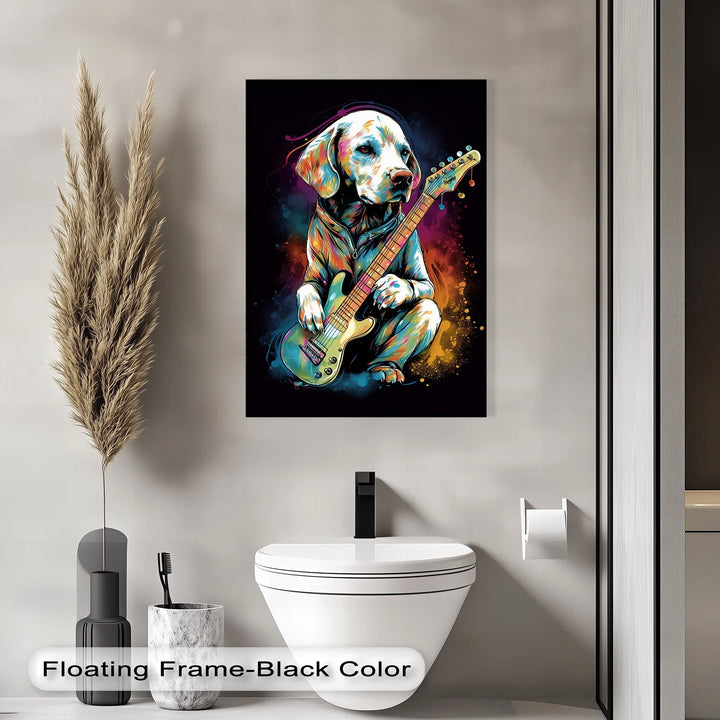 Electric Pup Vibes – Colorful Rock Music Dog Portrait Puppies Canvas Print - MyPhotoStation