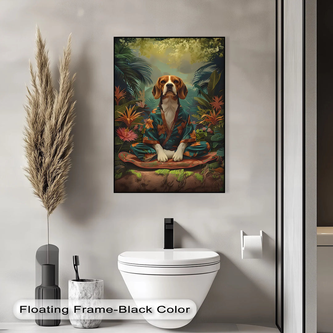 Jungle Zen Beagle – Tropical Meditation Dog Portrait Puppies Canvas Print - MyPhotoStation
