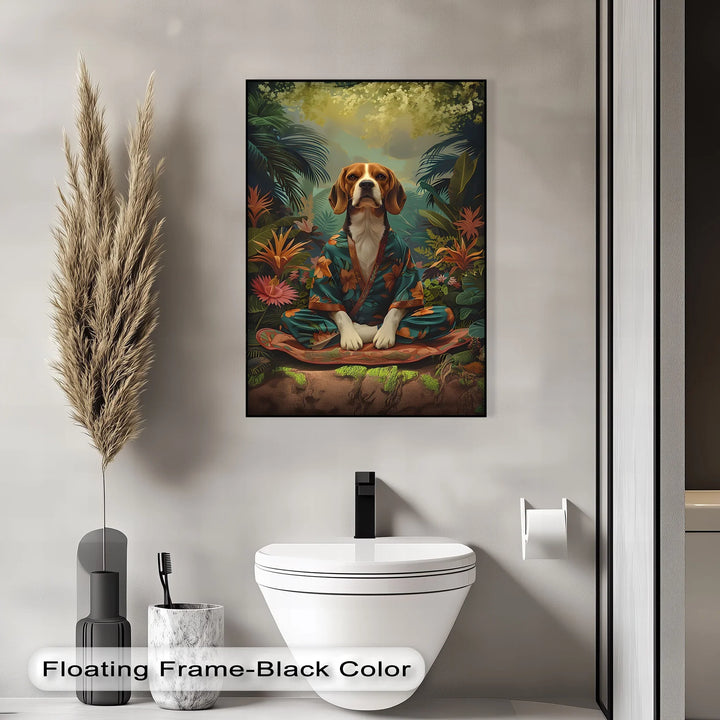 Jungle Zen Beagle – Tropical Meditation Dog Portrait Puppies Canvas Print - MyPhotoStation