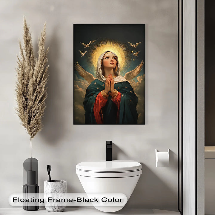 Heavenly Intercession – Virgin Mary in Prayer with Angels Canvas Print - MyPhotoStation