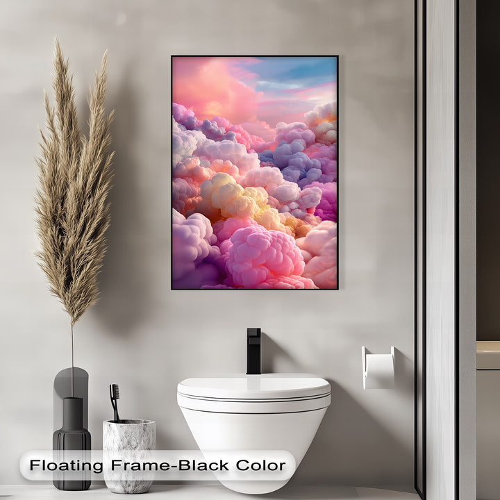 Cotton Sky Mirage – Dreamlike Pastel Cloudscape Canvas Print