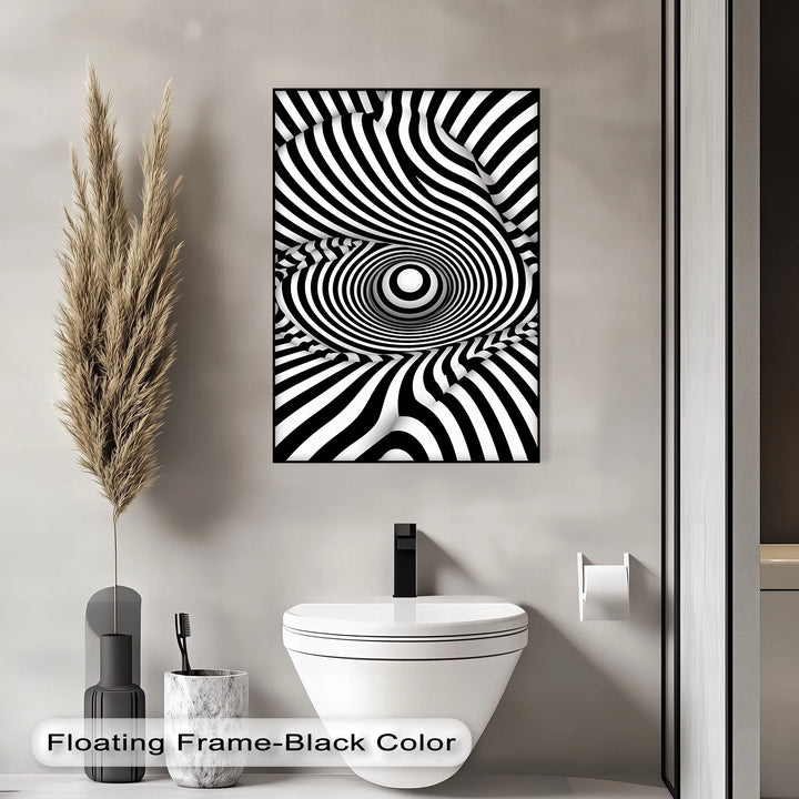 Vortex Wave Illusion – Black & White Canvas Print - MyPhotoStation