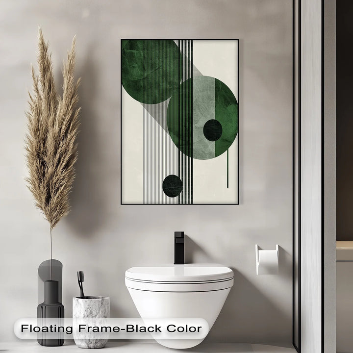 Modern Green Orbital Geometry – Abstract Minimalist Canvas Print - MyPhotoStation