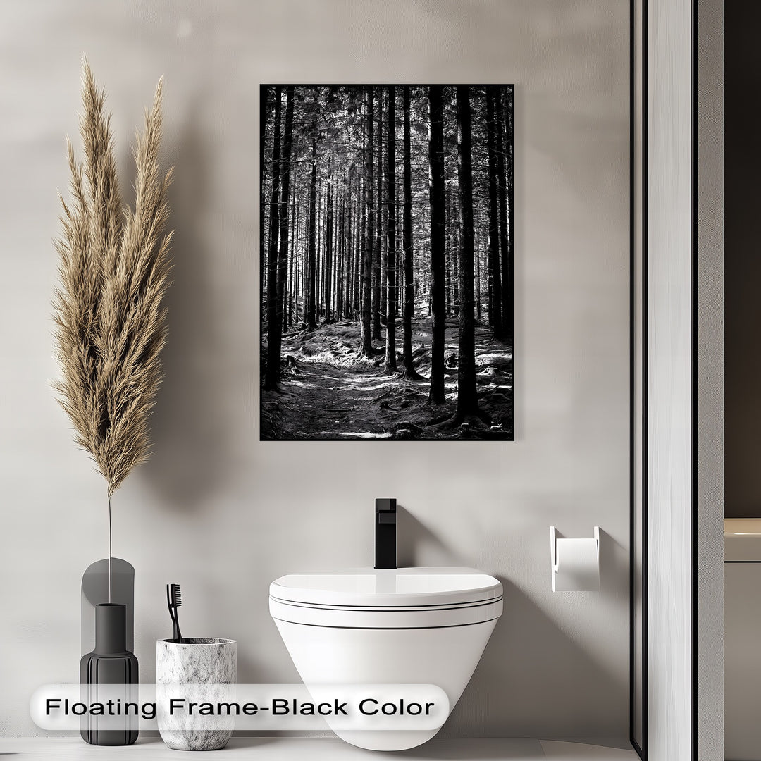 Whispers of the Woods – Black & White Forest Canvas Prints