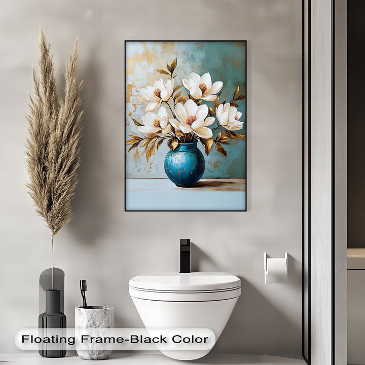 Ivory Magnolia Elegance – White Floral Canvas Print