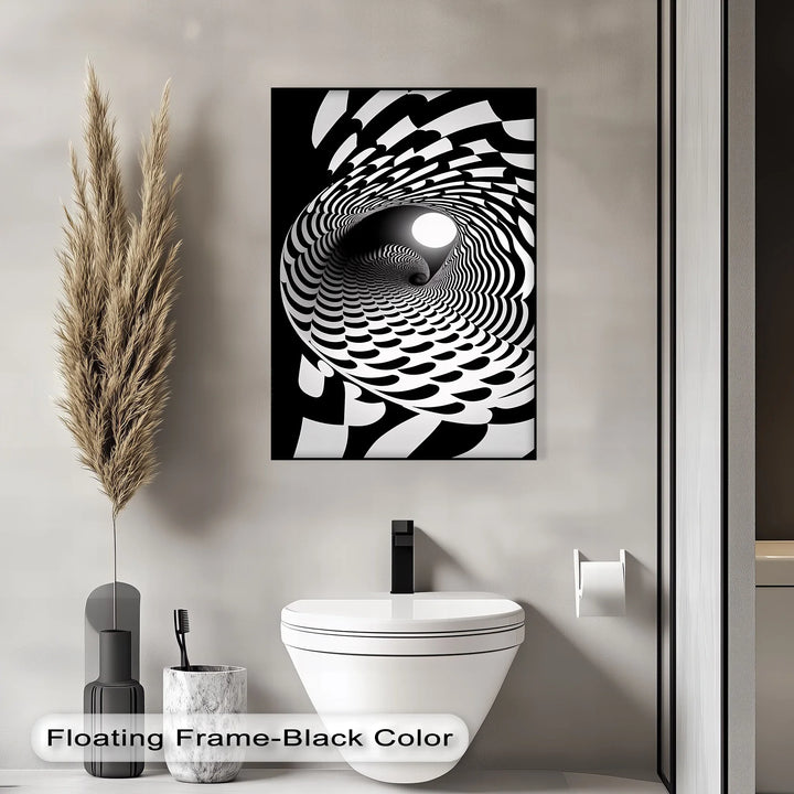 Hypnotic Spiral Tunnel – Black & White Canvas Print - MyPhotoStation