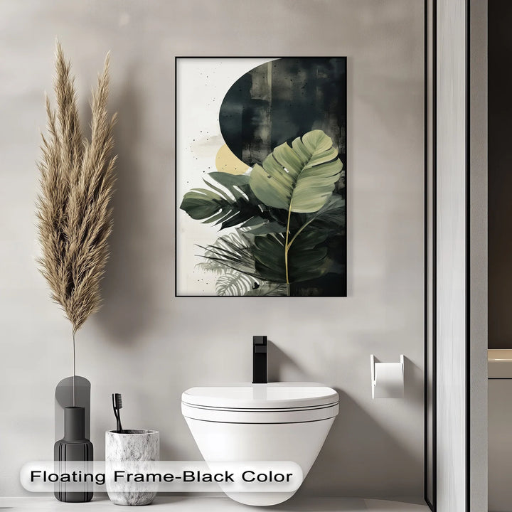Tropical Eclipse – Modern Monstera Leaf Canvas Print - MyPhotoStation