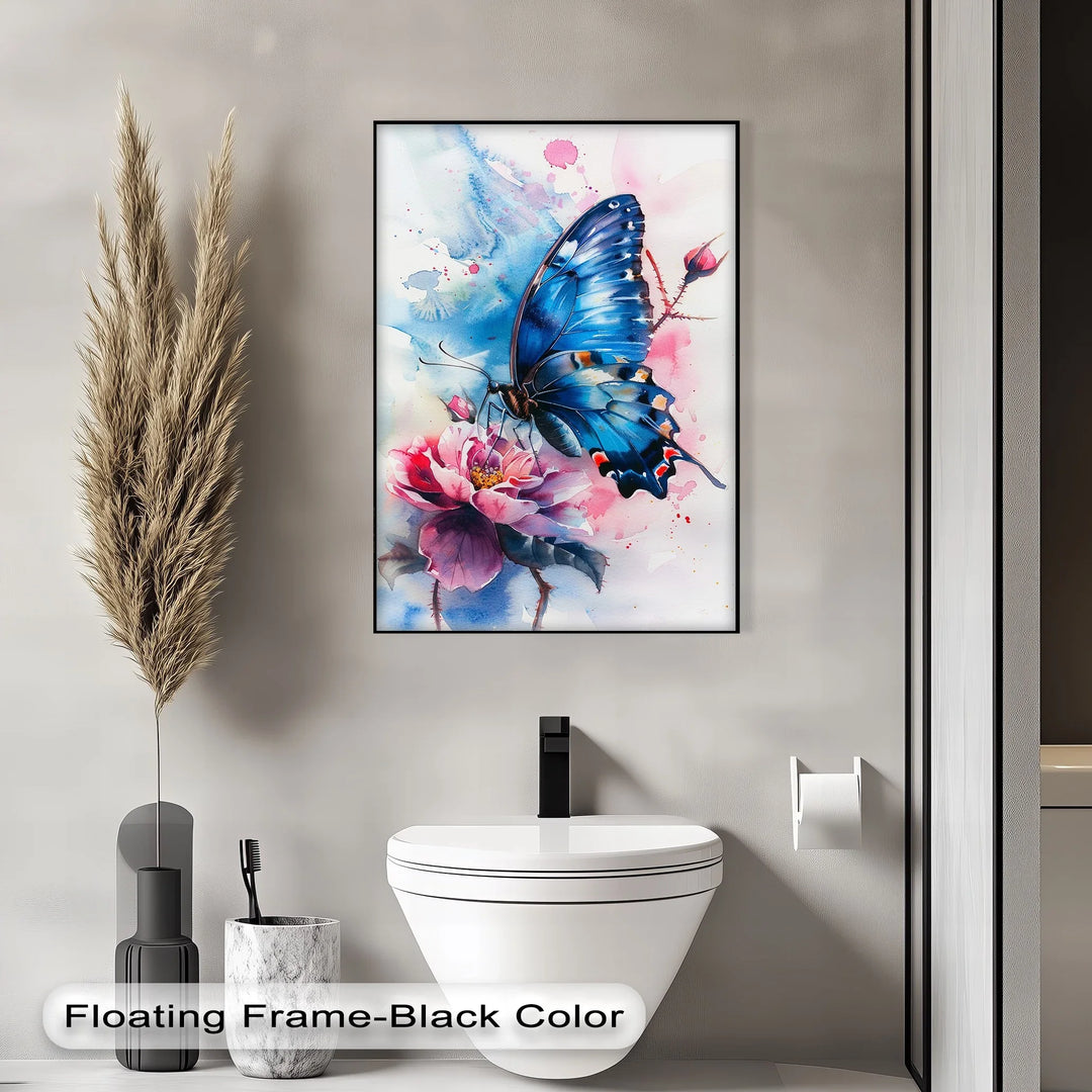 Blue Grace – Butterfly on Bloom Animal Canvas Print - MyPhotoStation