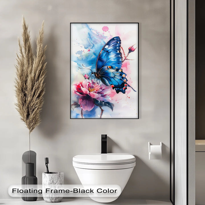 Blue Grace – Butterfly on Bloom Animal Canvas Print - MyPhotoStation