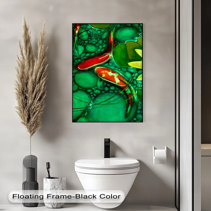 Koi Serenity – Abstract Fish Pond Canvas Print - MyPhotoStation