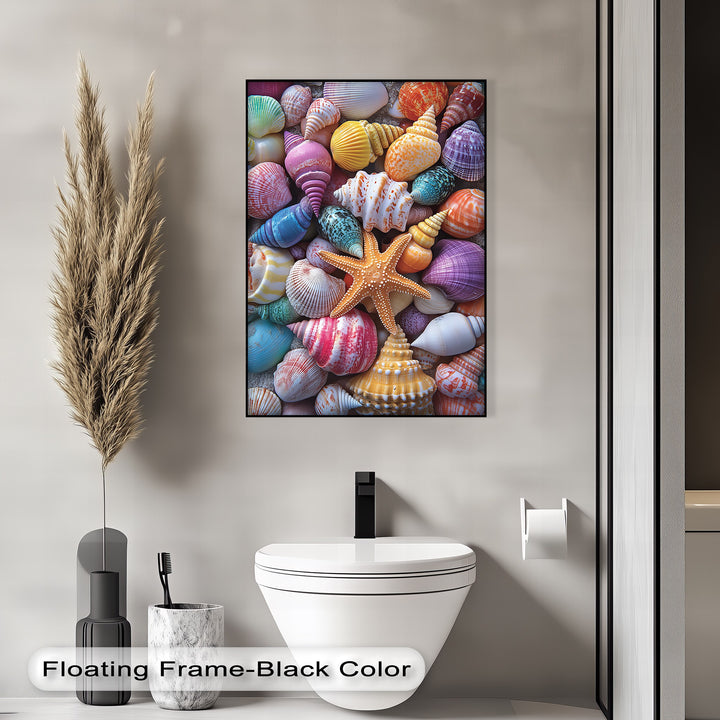 Vibrant Coastal Shells – Colorful Canvas Print