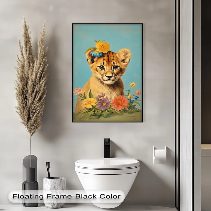 Blossom Crowned Cub – Animal Canvas Print - MyPhotoStation