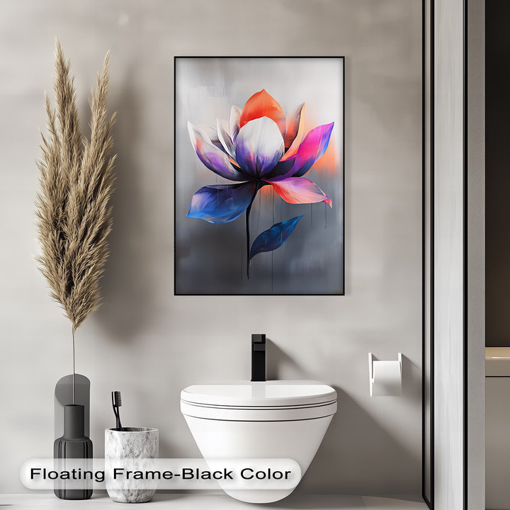 Radiant Lotus Bloom – Multicolor Abstract Flower Canvas Print
